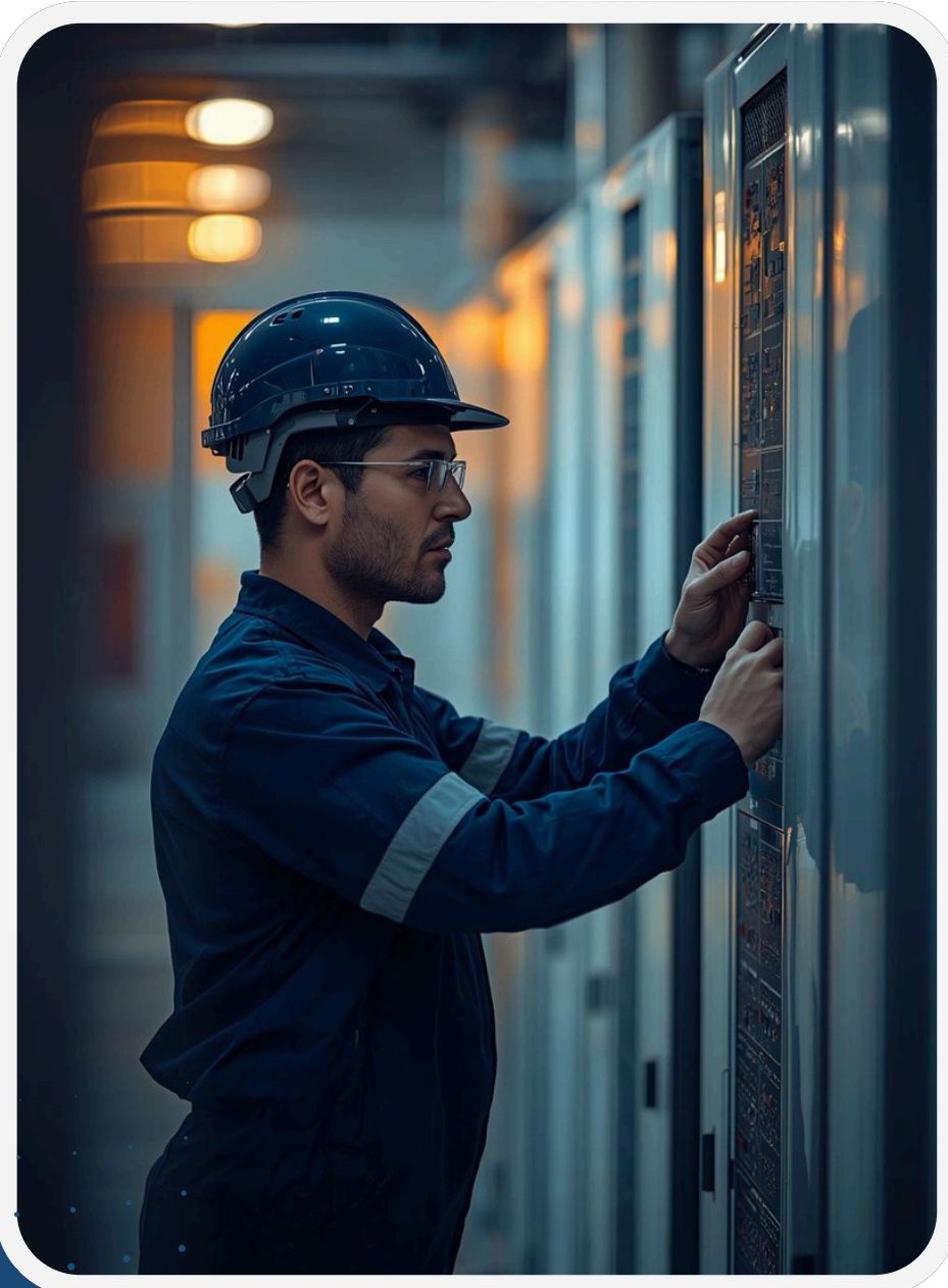 Técnico industrial em ação